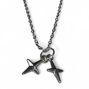 Vintage Gothic 2 stars Necklace - Antique Punk Wires necklace - grunge emo